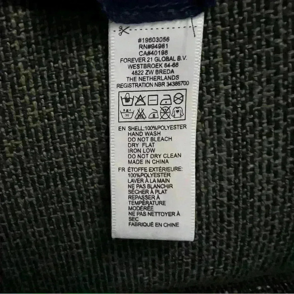 FOREVER 21 Vintage Sheer Navy Blouse, Beaded Trim, Button Front, Size L, NWT - Picture 7 of 8